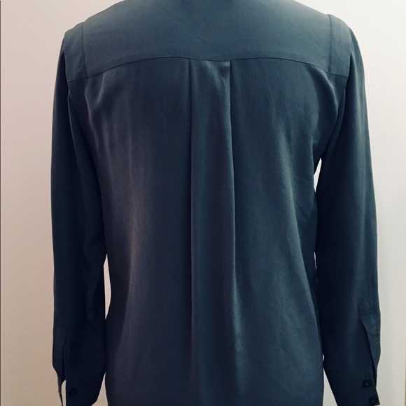 All Saints Madison Silk Shirt Dress Sz 4, Slate - Picture 6 of 8